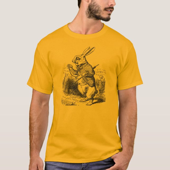 Alice im Wunderlandweißkaninchen T-Shirt (Vorderseite)