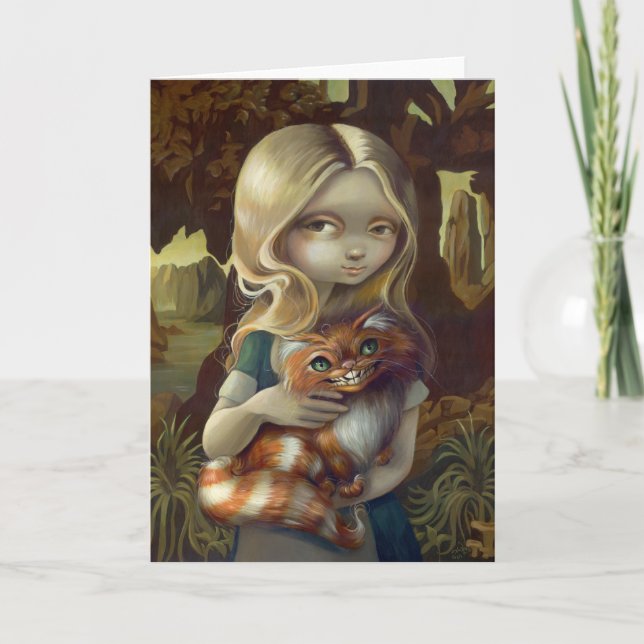 "Alice in a Da Vinci Portrait" Grußkarte Karte (Vorderseite)