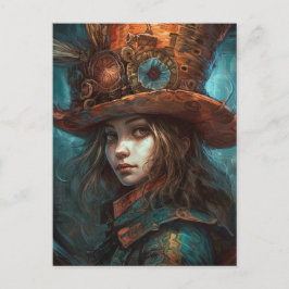 Alice in einem Top Hat Postkarte