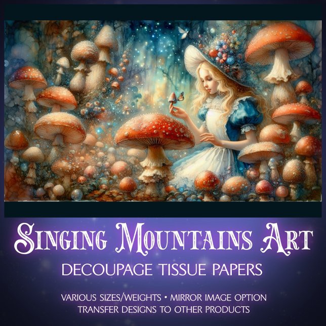 Alice In Fairytale Mushroom Forest Decoupage Seidenpapier (Von Creator hochgeladen)