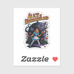 Alice in Nightmareland - Dunkler Cartoon Aufkleber