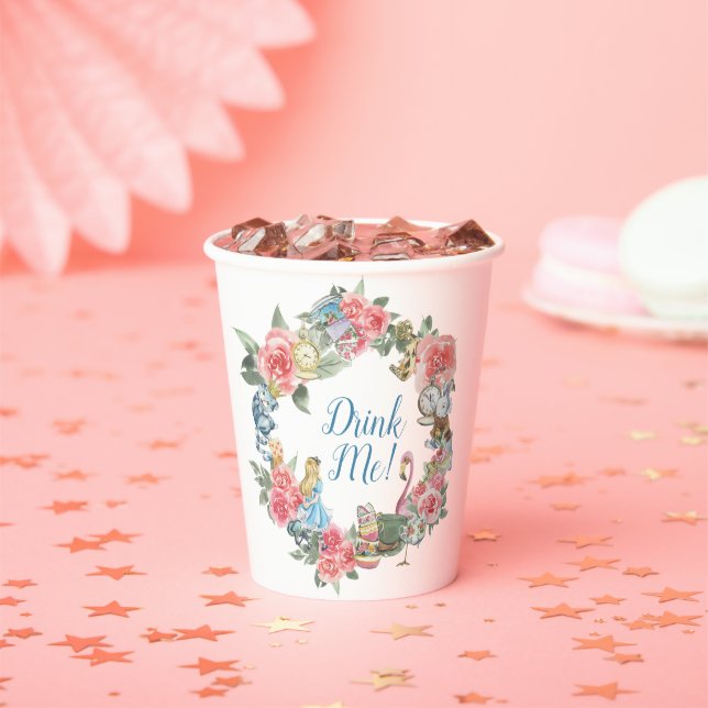 Alice in Onderland Themed Party Cups Pappbecher (Insitu)