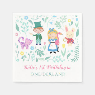 Alice in One-derland Birthday Party Serviette