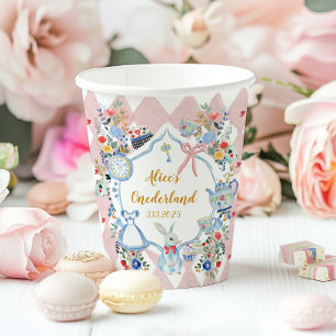 Alice in ONEderland 1. Geburtstag Whimsical Pappbecher