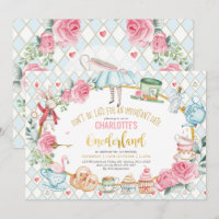 Alice in Onederland Blue Pink Birthday Tea Party