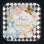 Alice in Onederland verrückter Hassentee Party Geb Pappteller<br><div class="desc">Alice in Onederland, wahnsinniger Hasser Tee Party Geburtstag</div>
