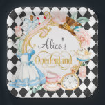 Alice in Onederland verrückter Hassentee Party Geb Pappteller<br><div class="desc">Alice in Onederland, wahnsinniger Hasser Tee Party Geburtstag</div>