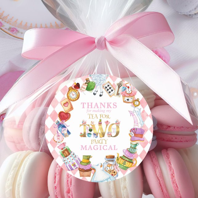 Alice in Wonderland 2nd birthday Thank You Sticker (Von Creator hochgeladen)