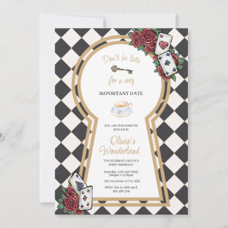 Alice in wonderland birthday invitation