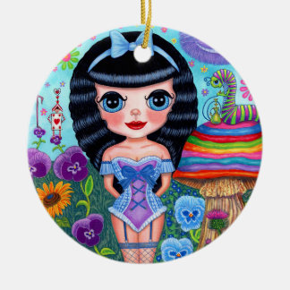 Alice in Wonderland Black Hair Cheshire Cat Cute Keramik Ornament