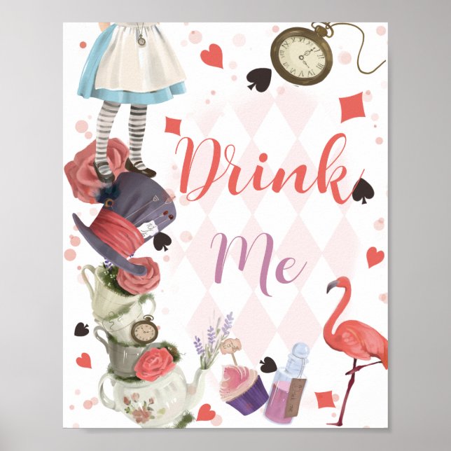 Alice in Wonderland Buvez-moi Poster (Devant)