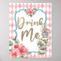 Alice in Wonderland Buvez-moi Poster Symbole d'ann