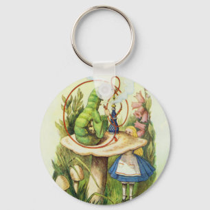 Alice in Wonderland Caterpillar Hookah Button Schlüsselanhänger