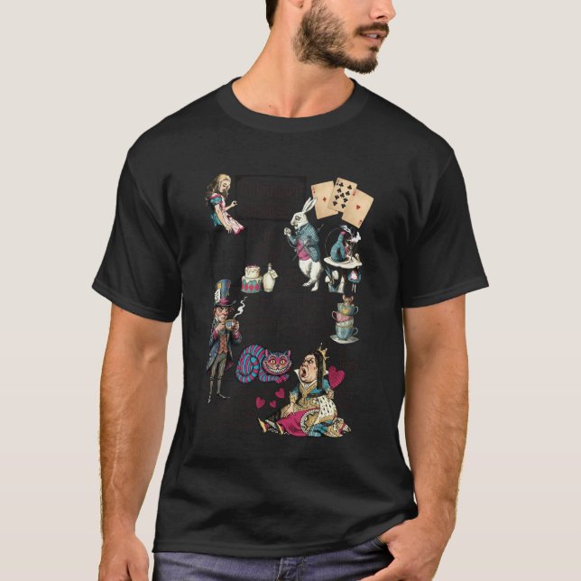 Alice in Wonderland Characters Lewis Carroll Illus T-Shirt (Vorderseite)