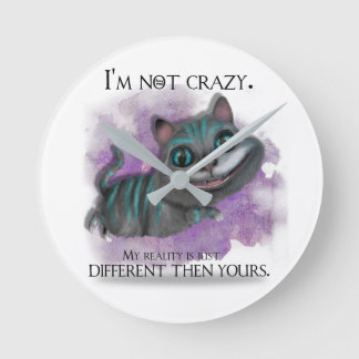 Alice in Wonderland clock. Runde Wanduhr