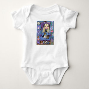 Alice in Wonderland & Dinah Cat Cute Fairy Tale Baby Strampler