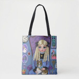 Alice in Wonderland & Dinah Cat Cute Fairy Tale Tasche
