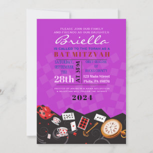 ALICE IN WONDERLAND Invitation Bat mitzvah