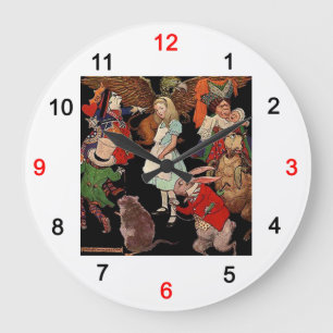 Alice in Wonderland , Jessie Willcox Smith Große Wanduhr