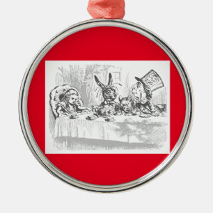 Alice in Wonderland Mad Hatter Tea Party Ornament Aus Metall