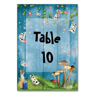 Alice in Wonderland Numéro de table Carte