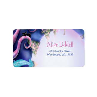 Alice in Wonderland, tea party baby shower Adressaufkleber