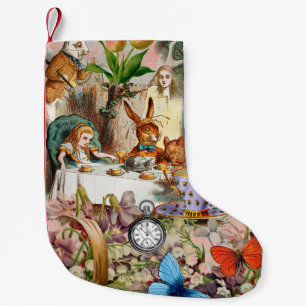 Alice in Wonderland tea party characters Kleiner Weihnachtsstrumpf