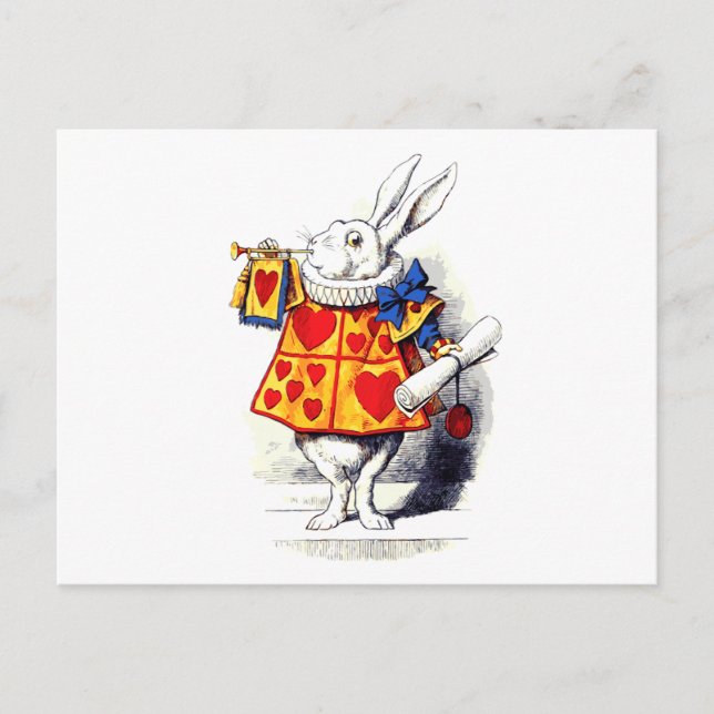 Alice in Wonderland The White Rabbit by Tenniel Postkarte (Vorderseite)