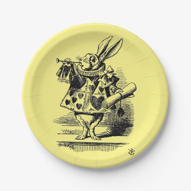 Alice in Wonderland – white rabbit children Pappteller (Vorderseite)