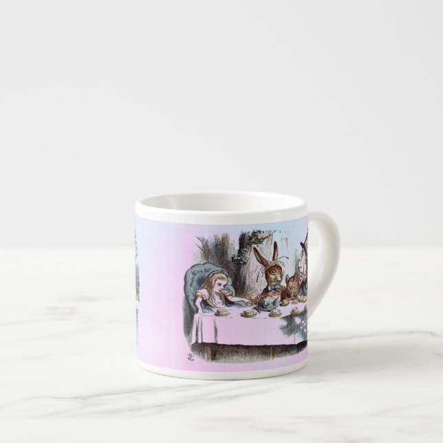 Alice in Wonderland White Rabbit Kaninchen pastel Espressotasse (Vorderseite Rechts)