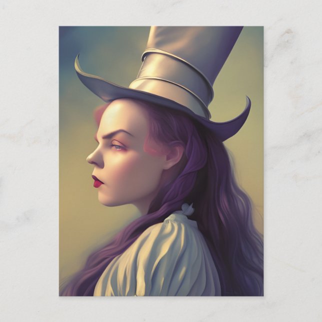 Alice ist die Hatter-Postkarte Postkarte (Vorderseite)