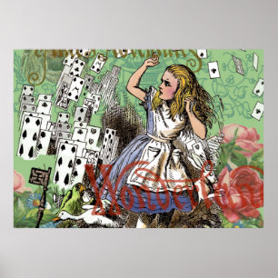 Alice Karten Wunderland Hutmacher Kaninchen  Poster