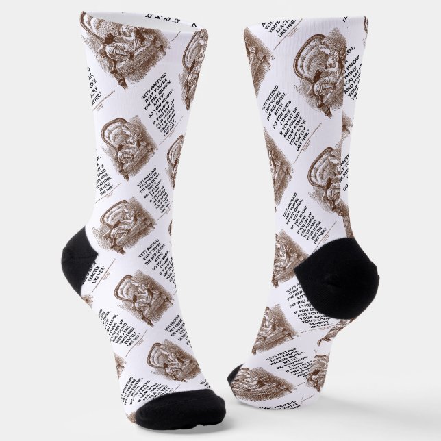 Alice Kitty Red Queen Du würdest Wonderland Zitat  Socken (Gewinkelt)