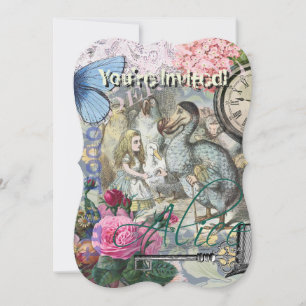 Alice Klassisches Wunderland Dodo Tenniel Kunst Einladung