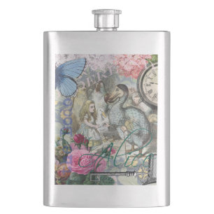 Alice Klassisches Wunderland Dodo Tenniel Kunst Flachmann