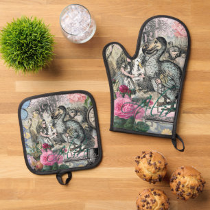 Alice Klassisches Wunderland Dodo Tenniel Kunst Ofenhandschuh & Topflappen-Set