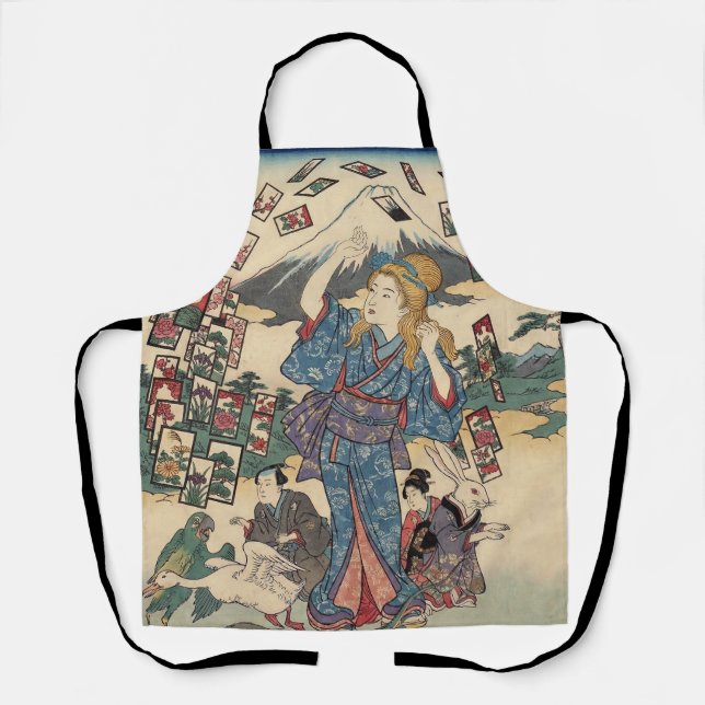 Alice Lost in Japan | Ukiyo-e Floating Wonderland Schürze (Vorderseite)