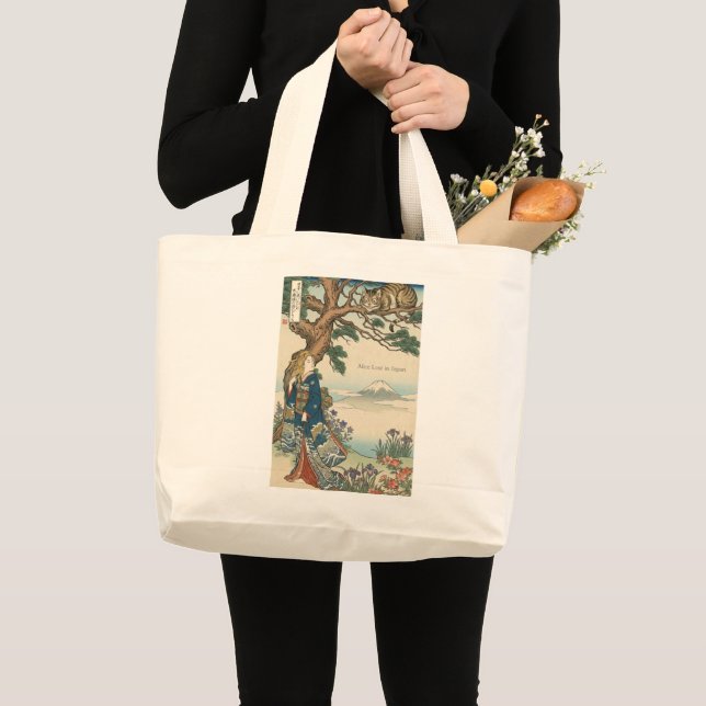 Alice Lost in Japan | Ukiyo-e Mad Journey Jumbo Stoffbeutel (Vorderseite (Produkt))