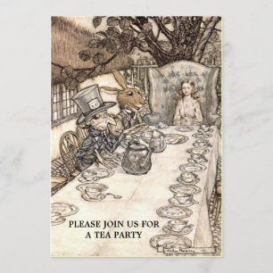 Alice Mad Hatter Tea Party 2 Invitation Modèle