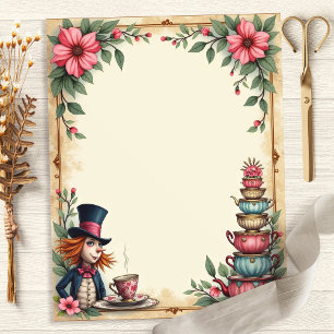 Alice Mad Hatter Teacup Stack Scrapbook
