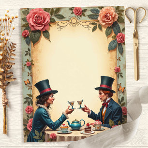 Alice Mad Hatter Tee Party Toast Scrapbook Paper
