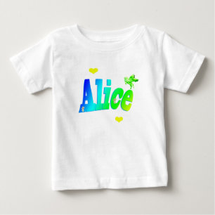 Alice, Mädchenname-Logo mit Herzen, Baby T-shirt
