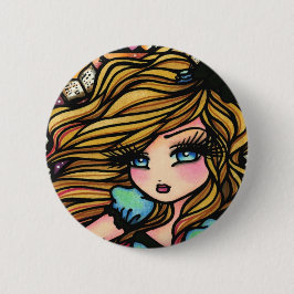 Alice-Märchenland bucht Mädchen-Fee-Fantasie Button