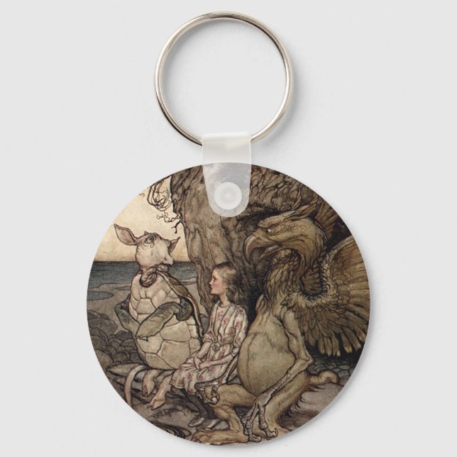 Alice mit dem Griffin und der Mock Turtle Schlüsselanhänger (Vorderseite)