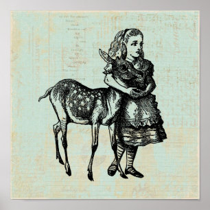 Alice mit der Alice im Wunderland Fawn Art Poster