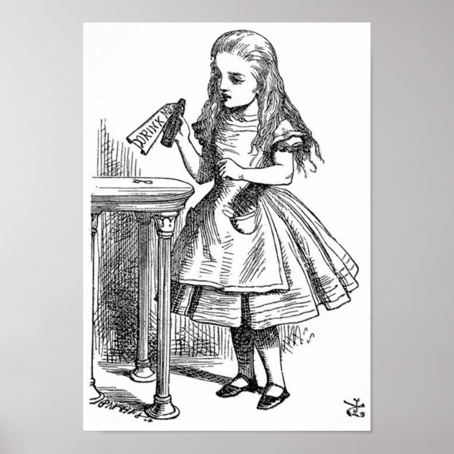 Alice mit der Flasche "Drink Me" Poster (Vorne)