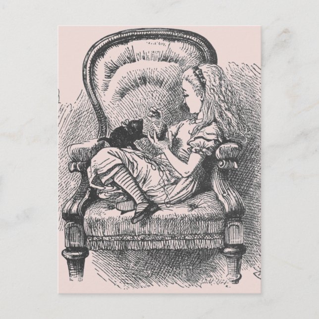 Alice mit Dinah Postcard Postkarte (Vorderseite)