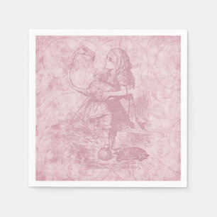 Alice mit Flamingo Alice im Wunderland Floral Art Serviette