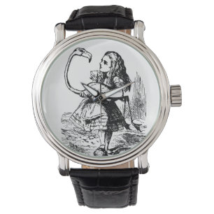 Alice mit Flamingo Armbanduhr
