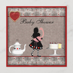 Alice mit Flamingo Baby Dusche Tee Party Invites Einladung